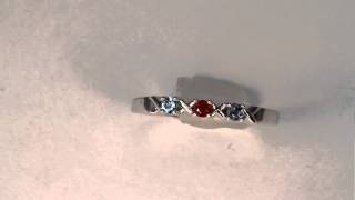 3 Stone Hugs and Kisses Mothers Ring from Mothersfamilyrings.com