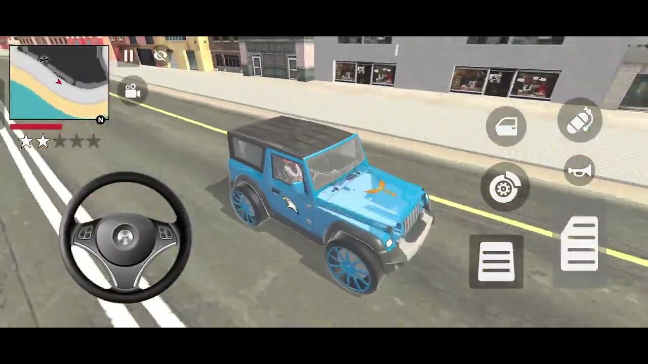 Franklin modified blue mahindra Thar 😈 indian theft aura simulator videos #india #trending #viral 