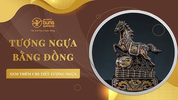 Tượng Ngựa Bằng Đồng Khảm Ngũ Sắc Linh Vật Phong Thủy | Đồ Đồng Dung Quang Hà