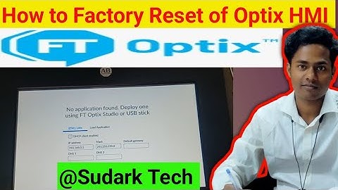 How to Factory Reset of Optix HMI Panel | Factory Talk Optix studio | Sudark Tech