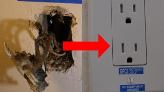 2 Prong Receptacle Circuit Replaced by GFCI and Grounded Receptacles per 2020 NEC