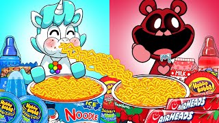 Convenience Store Red Blue Food Mukbang | Poppy Playtime Chapter 3 Animation | ASMR