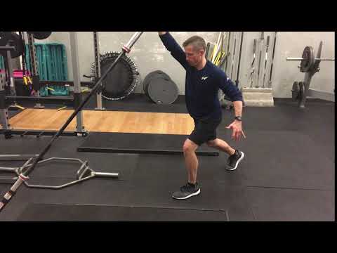 landmine split stance 1-arm press