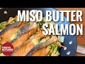 HOW TO MAKE MISO BUTTER SALMON | Salmon and vegetable cooked with miso and butter.