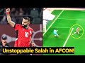 ردة فعل محمد صلاح المذهلة بعد تسجيله هدفا وصناعته هدفا في مباراة مصر وساحل العاج 