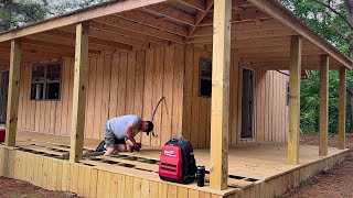 We had to TEAR UP the Deck but still Making HUGE Progress on a small cabin build in the Ozarks