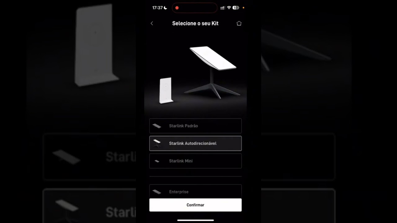 STARLINK - configuração pelo app.