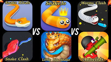 Snake Clash Vs Worms Clash Vs Snake Rivals Vs Snake.Io Vs Little Big Snake Vs Annelids Comparison!