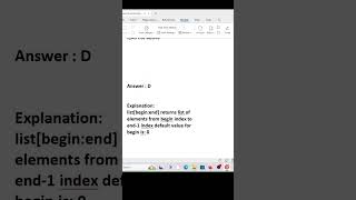 Python certification exam Question-7 #shortsfeed #pythonprogramming #shortsfeed #shortvideo #coding
