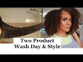 TWO Product Wash Day & Style | Twist Out On Natural Hair