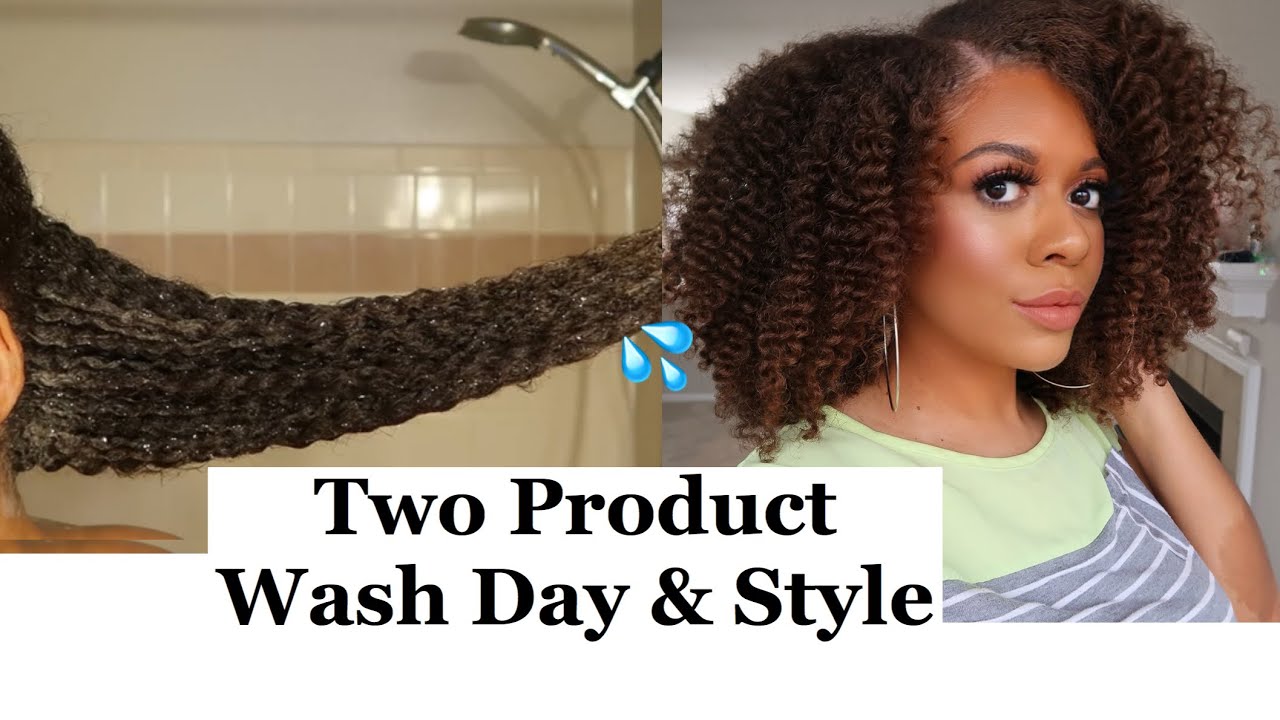 TWO Product Wash Day & Style | Twist Out On Natural Hair 
