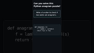 Python Anagram Checker in Under 4 Lines! 🐍