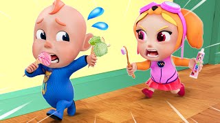 Time to Brush Your Teeth - Wheels On The Bus   More Nursery Rhymes & Kids Songs | Rosoo Learn & Play