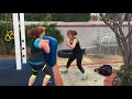 Partner workout with Sheryl and Caitlyn
