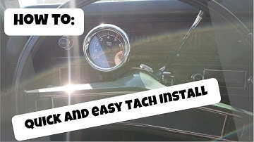 Tachometer Installation - Quick and easy on any Car