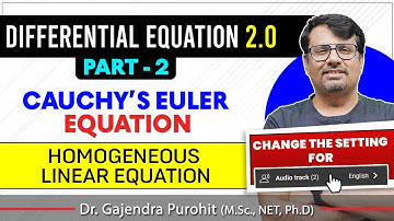 Differential Equation | Reducible Into Differential Equation With Constant Coefficient Part 2 GP Sir
