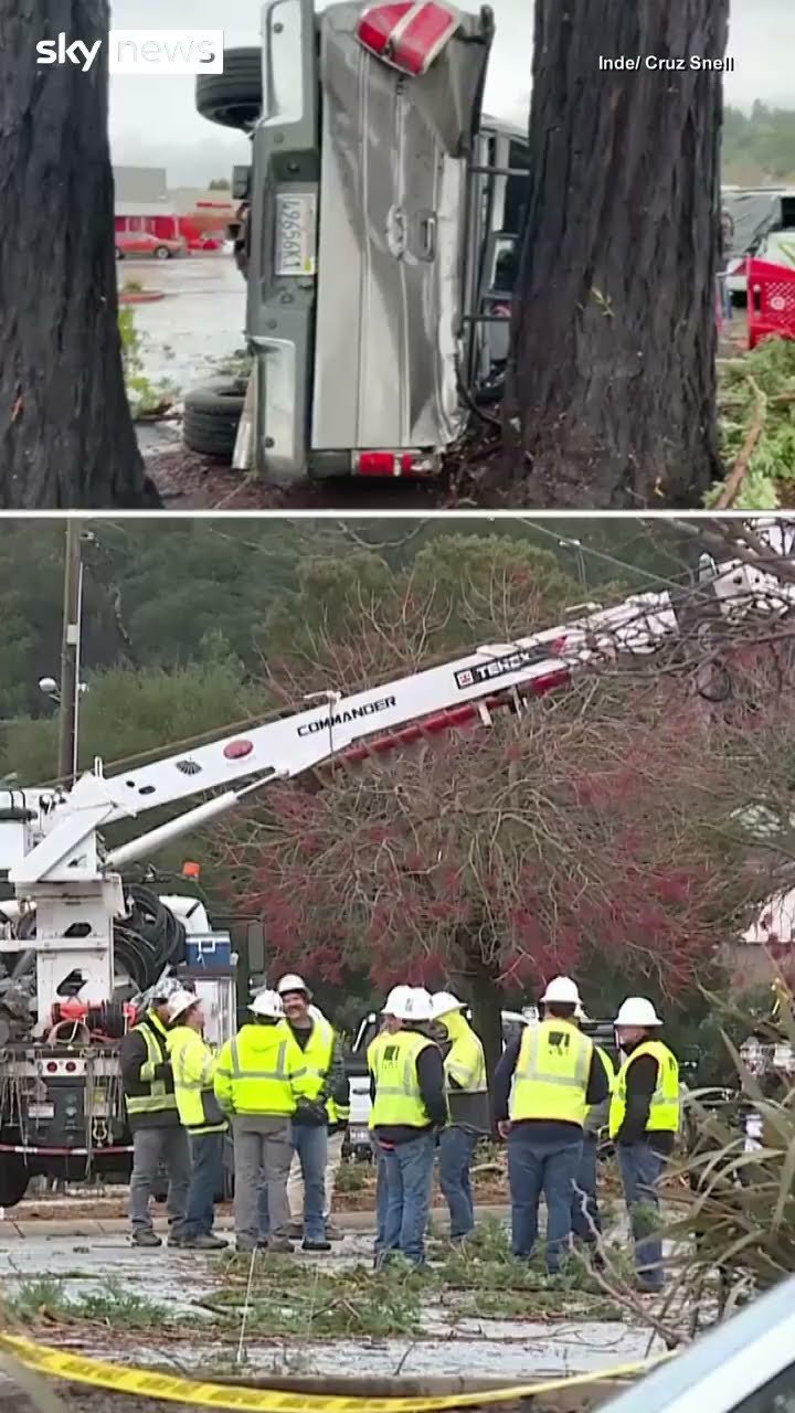 Rare tornado flips cars in California