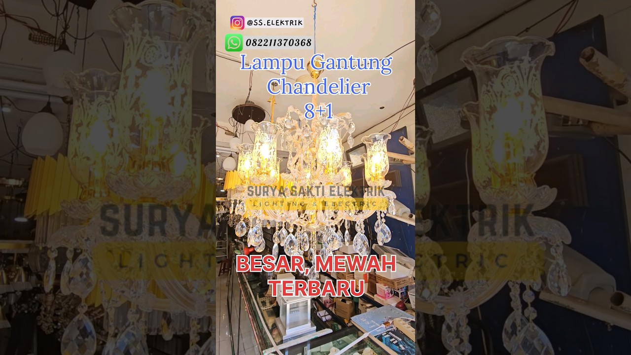 Lampu Hias Gantung Kristal Mewah Besar Terbaru untuk Ruang Tamu Mewah✨️ 