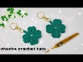 Tuto crochet : des porte-clés trèfles a quatre feuilles facil a faire
