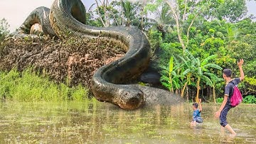 ANACONDA ATTACKs fishing boy in Swamp | Anaconda Snake Attack Boys In Forest | Anaconda