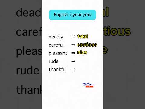 English Synonyms vocabulary