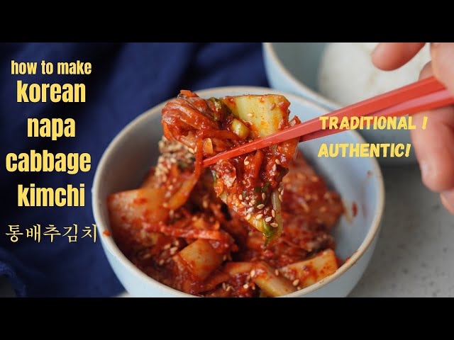 Traditional napa cabbage kimchi (Tongbaechu-kimchi: 통배추김치) recipe by  Maangchi