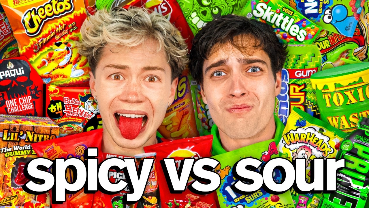 EATING THE WORLD'S SPICIEST VS SOUR FOODS!