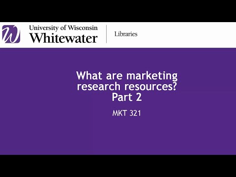 MKT 321: What are marketing research resources (part 2)