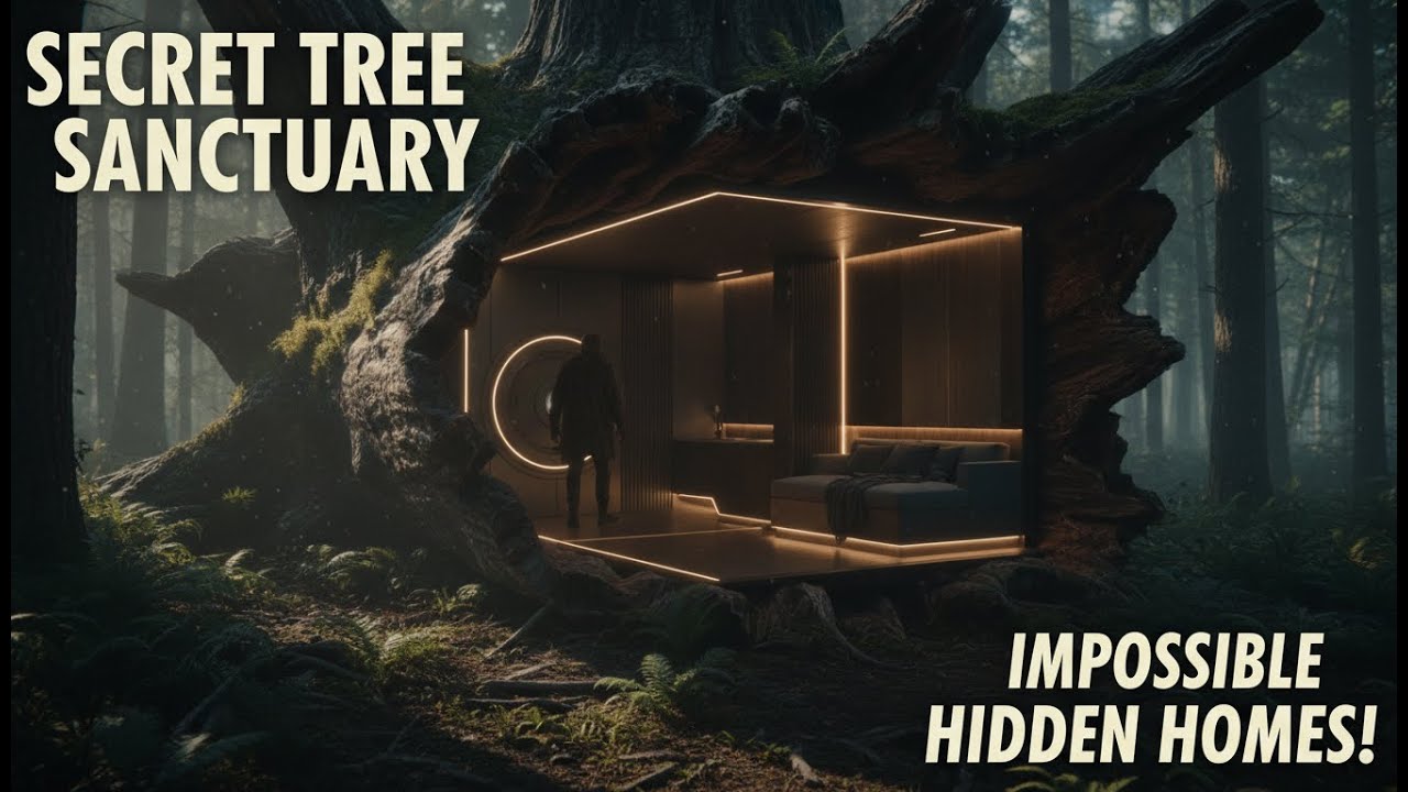 This Modern Shelter Hidden Inside a Giant Tree Log Should NOT Exist in the Wild!