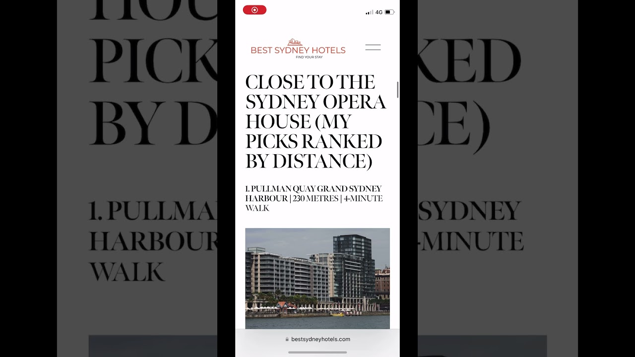 Brilliant location! 10/10. This Sydney hotel in Circular Quay is so close to the Opera House 😍