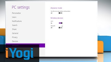 How to turn on and off Bluetooth on a Windows® 8 PC