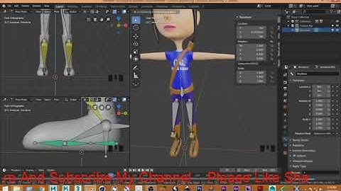 Blender 2.8 Tutorial: Symmetrize Bones Leg Foot Roll Mirror Bones Part 2