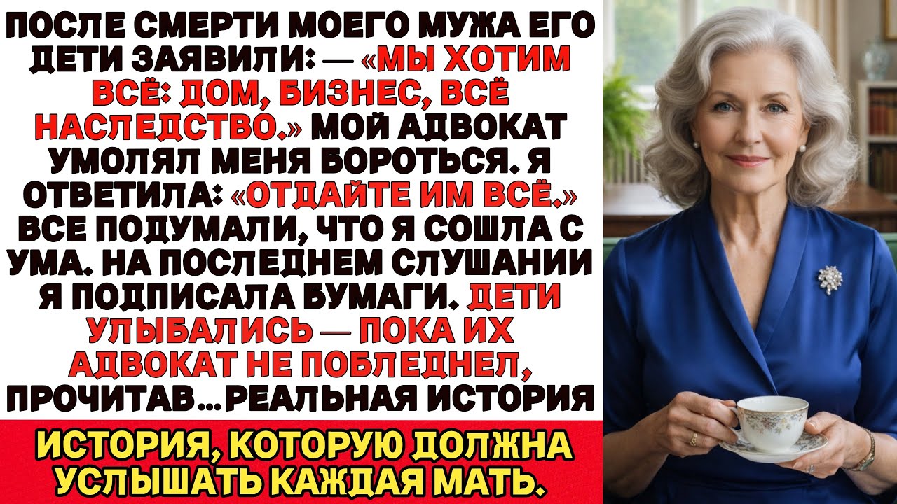 Я отдала жадным наследникам всё, что они хотели. Их адвокат прочёл одну строчку — и онемел...