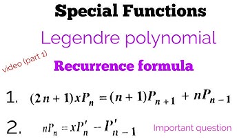 Ligender Polynomial recurrence formula 1&2 solve|| Recurrence formula ||Recurrence formula Legendre