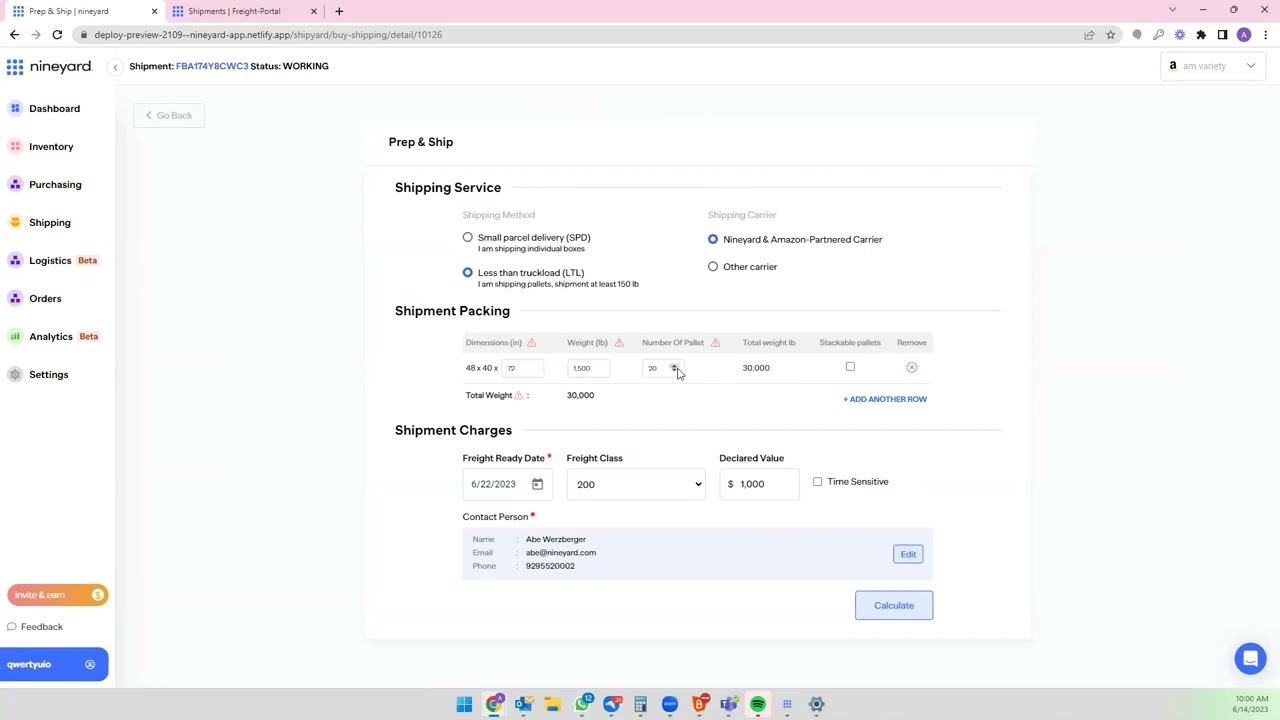 Nineyard Freight Network Demo - Simplifying Shipping for Sellers and Truckers