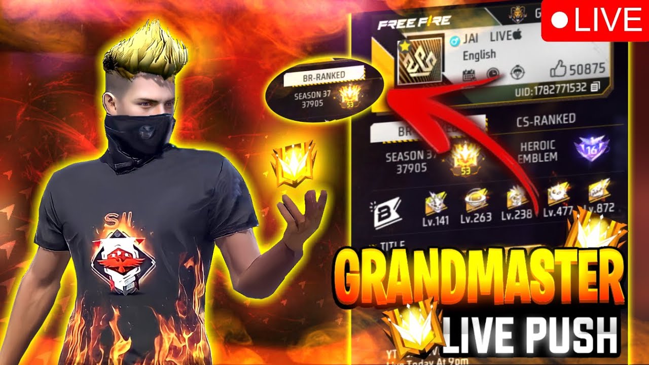 Live Rank Push For Top 1🥵Grandmaster Hard Lobby || JAI IS LIVE @classyfreefire