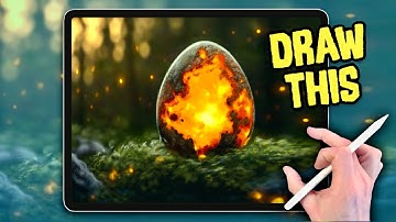PROCREATE Step by step Drawing Tutorial - MAGICAL EGG