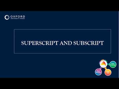 SUPERSCRIPT AND SUBSCRIPT