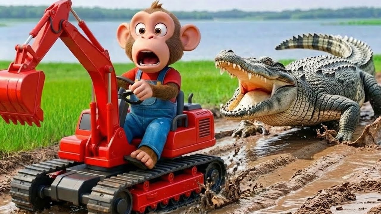Fierce Crocodile Suddenly Attacks While Monkey  Harvests Pineapples | Heart-Stopping Moment