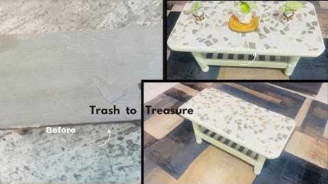Trash to treasure DIY Mosaic Table