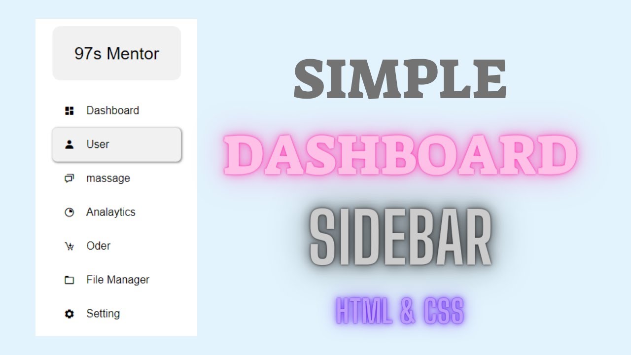 How To Make Sidebar Menu On Website Using HTML And CSS - YouTube