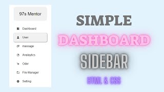How To Make Sidebar Menu On Website Using HTML And CSS