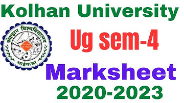 Ug sem-4 marksheet #kolhan_university | Kolhan University Ug 4thvsem Marksheet 2023 #Marksheet