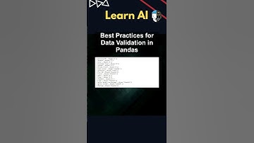 Best Practices for Data Validation in Pandas #ai #artificialintelligence #machinelearning #aiagent