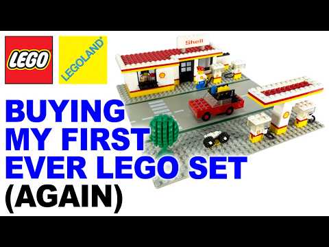 YouTube thumbnail: Buying &amp; building vintage Lego set 377 - Shell Service Station - Reviewing my first ever Lego set!