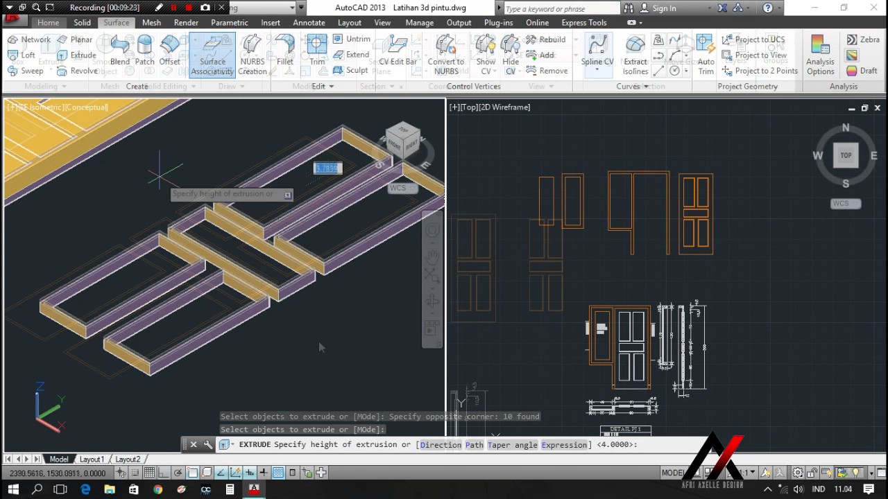 Tutorial Auto CAD 3d Membuat Kusen Pintu Dan Jendela YouTube