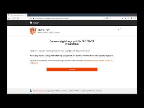 Prevzem digitalnega potrdila SIGEN-CA v brskalnik Firefox