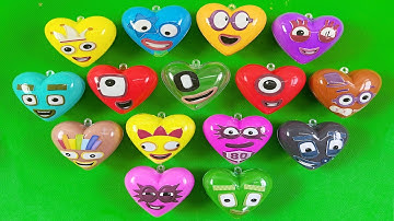 Numberblocks - Looking Clay With Mini Heart Coloring! ASMR