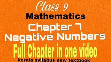 #Class 9 mathematics chapter 7 Negative numbers  full questions solved  Kerala syllabus newtextbook