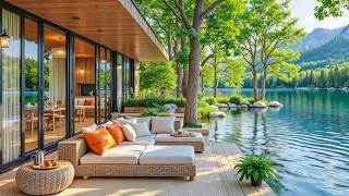 Summer Music In Tranquil Porch 🍃 Soft Piano In Calm Lakeside Ambience & Nature Sounds For Good Mood screenshot 3